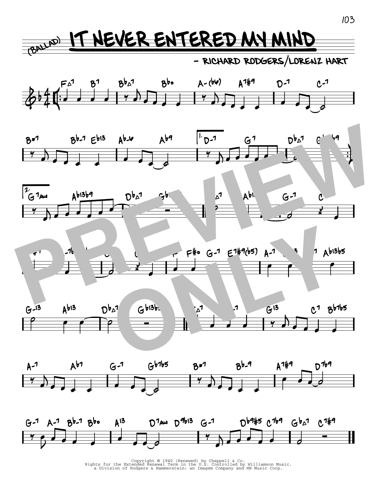 It Never Entered My Mind Arr David Hazeltine Sheet Music By Rodgers