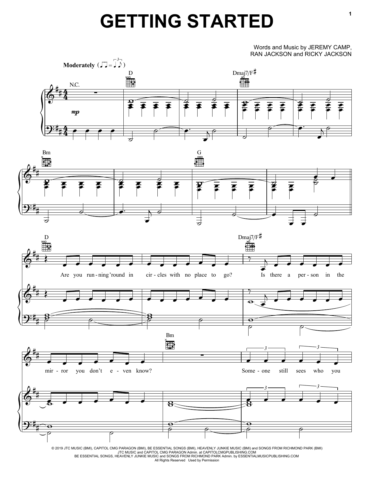 Download Jeremy Camp Getting Started Sheet Music