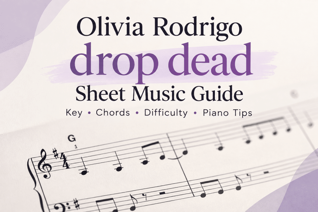 Olivia Rodrigo drop dead sheet music piano guide