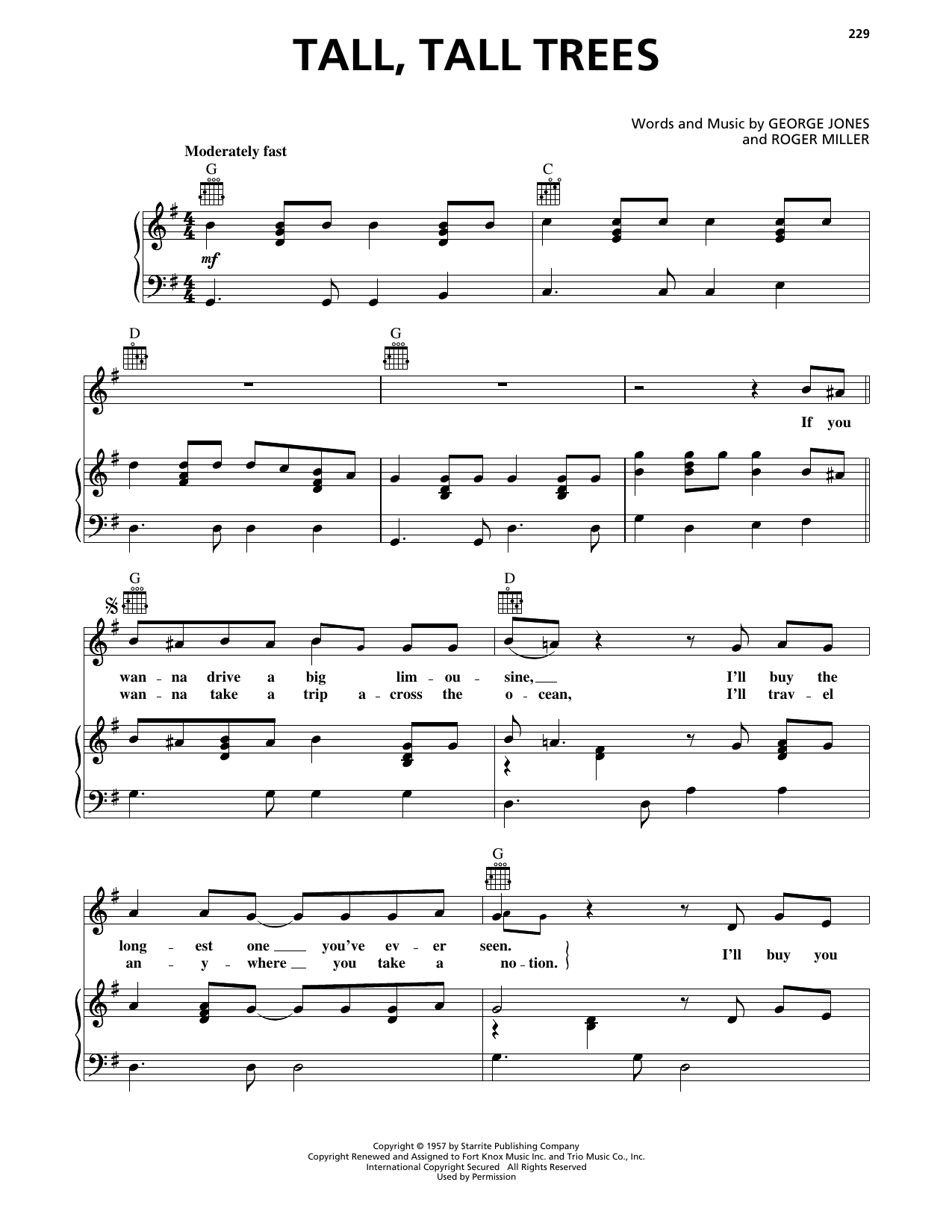 Download Alan Jackson Tall, Tall Trees sheet music