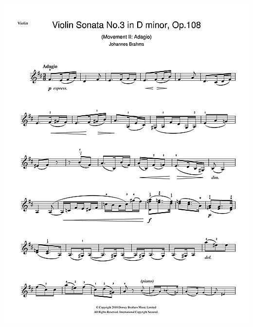Violin Sonata No. 3 in D Minor (2nd movement: Adagio)