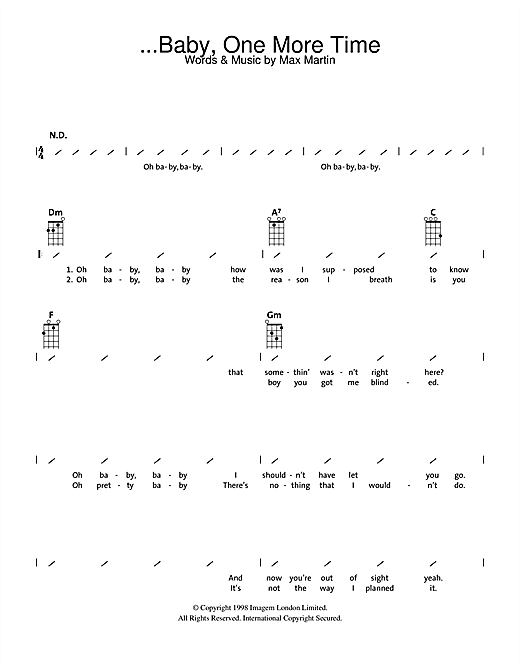 Baby One More Time Guitar Chords Baby One More Time