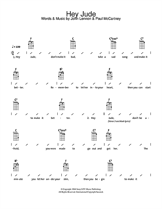 The Beatles Hey Jude Sheet Music Notes Chords Printable Pop Beauteous Strumming Patterns Ukulele The Beatles Hey Jude Sheet Music Notes Chords Printable Pop Beauteous Strumming Patterns Ukulele