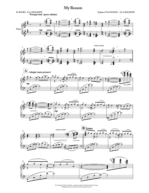 Preview Stylianos Vlavianos My Reason Pop sheet music, notes and chords for Piano, SKU: 117283 sheet music, piano notes, chords, guitar tabs, score, transpose, transcribe, how to play, guide, download, learn, tutorial, progression, song, artist, awards, billboard, mtv, vh1, tour, single, album, release