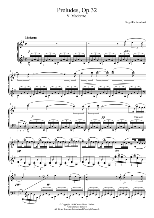 Preview Sergei Rachmaninoff Preludes Op.32, No.5 Moderato Classical sheet music, notes and chords for Piano, SKU: 117645 sheet music, piano notes, chords, guitar tabs, score, transpose, transcribe, how to play, guide, download, learn, tutorial, progression, song, artist, awards, billboard, mtv, vh1, tour, single, album, release