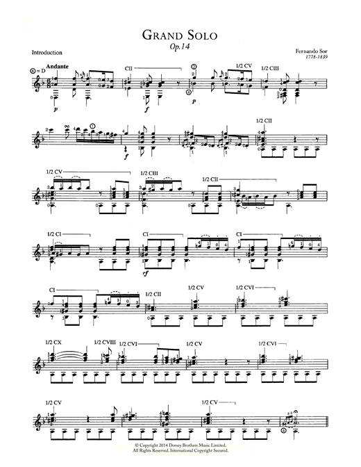 Preview Fernando Sor Grand Solo Opus 14 Classical sheet music, notes and chords for Guitar, SKU: 118547 sheet music, piano notes, chords, guitar tabs, score, transpose, transcribe, how to play, guide, download, learn, tutorial, progression, song, artist, awards, billboard, mtv, vh1, tour, single, album, release