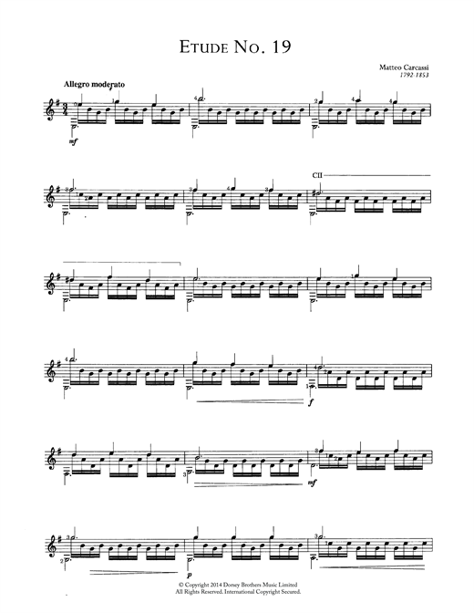 Preview Matteo Carcassi Etude No. 19 Classical sheet music, notes and chords for Guitar, SKU: 118717 sheet music, piano notes, chords, guitar tabs, score, transpose, transcribe, how to play, guide, download, learn, tutorial, progression, song, artist, awards, billboard, mtv, vh1, tour, single, album, release