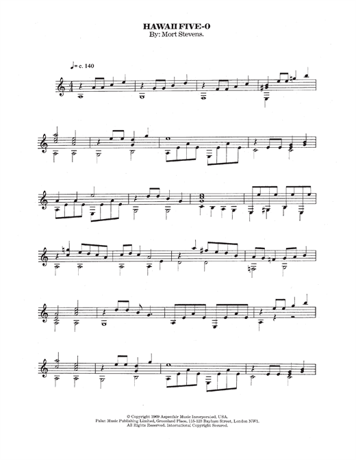 Preview The Ventures Hawaii Five-O Classical sheet music, notes and chords for Guitar, SKU: 118780 sheet music, piano notes, chords, guitar tabs, score, transpose, transcribe, how to play, guide, download, learn, tutorial, progression, song, artist, awards, billboard, mtv, vh1, tour, single, album, release