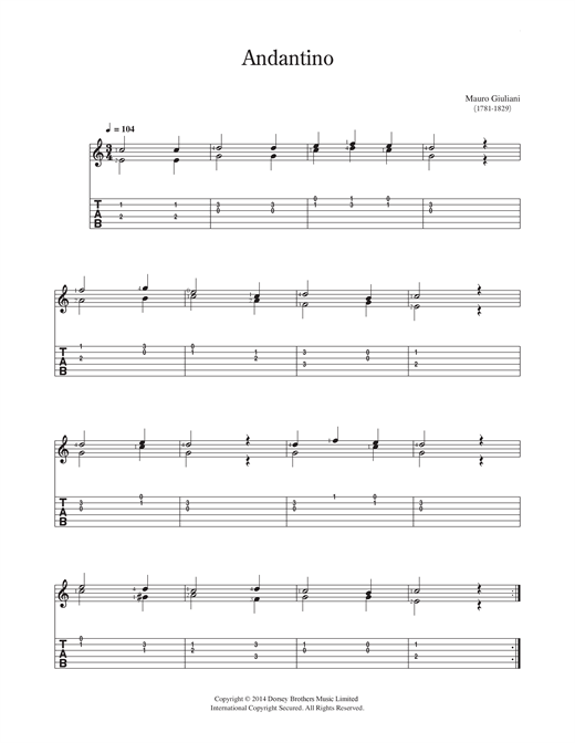 Preview Mauro Giuliani Andantino Classical sheet music, notes and chords for Guitar, SKU: 118804 sheet music, piano notes, chords, guitar tabs, score, transpose, transcribe, how to play, guide, download, learn, tutorial, progression, song, artist, awards, billboard, mtv, vh1, tour, single, album, release