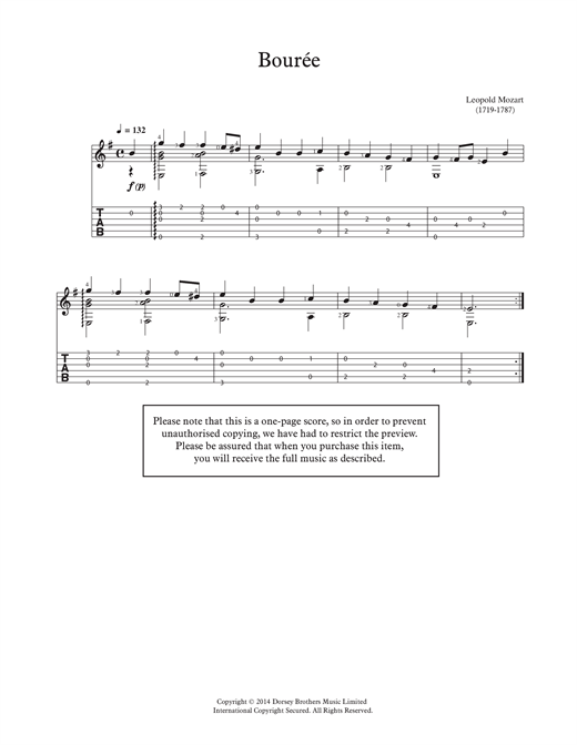 Preview Leopold Mozart Bouree Classical sheet music, notes and chords for Guitar, SKU: 118827 sheet music, piano notes, chords, guitar tabs, score, transpose, transcribe, how to play, guide, download, learn, tutorial, progression, song, artist, awards, billboard, mtv, vh1, tour, single, album, release