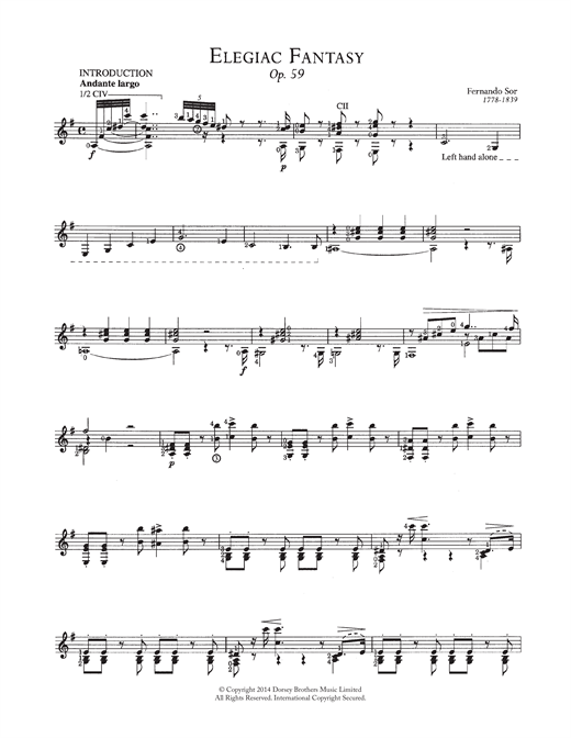 Preview Fernando Sor Elegaic Fantasy, Op.59 Classical sheet music, notes and chords for Guitar, SKU: 118850 sheet music, piano notes, chords, guitar tabs, score, transpose, transcribe, how to play, guide, download, learn, tutorial, progression, song, artist, awards, billboard, mtv, vh1, tour, single, album, release