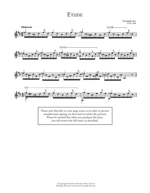 Preview Fernando Sor Etude Classical sheet music, notes and chords for Guitar, SKU: 118853 sheet music, piano notes, chords, guitar tabs, score, transpose, transcribe, how to play, guide, download, learn, tutorial, progression, song, artist, awards, billboard, mtv, vh1, tour, single, album, release