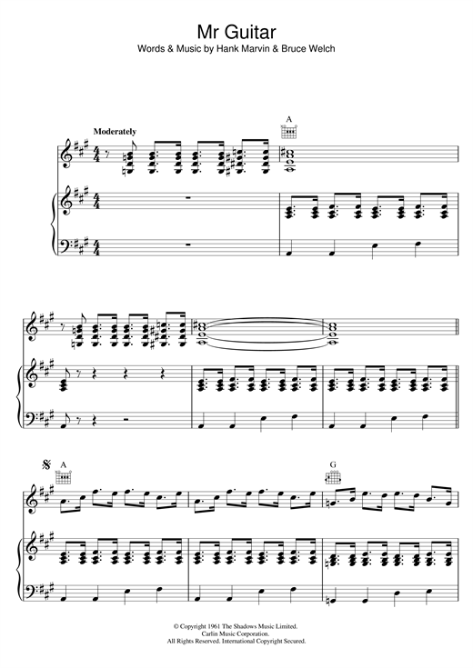 Preview Bert Weedon Mr Guitar Easy Listening sheet music, notes and chords for Piano, Vocal & Guitar (Right-Hand Melody), SKU: 119306 sheet music, piano notes, chords, guitar tabs, score, transpose, transcribe, how to play, guide, download, learn, tutorial, progression, song, artist, awards, billboard, mtv, vh1, tour, single, album, release