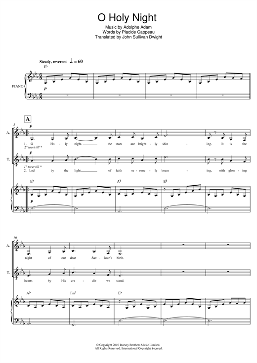 Preview Adolphe Adam O Holy Night (arr. Mark De-Lisser) Christmas sheet music, notes and chords for SAT, SKU: 119832 sheet music, piano notes, chords, guitar tabs, score, transpose, transcribe, how to play, guide, download, learn, tutorial, progression, song, artist, awards, billboard, mtv, vh1, tour, single, album, release