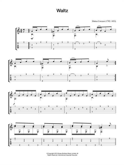 Preview Matteo Carcassi Waltz Classical sheet music, notes and chords for Guitar, SKU: 121748 sheet music, piano notes, chords, guitar tabs, score, transpose, transcribe, how to play, guide, download, learn, tutorial, progression, song, artist, awards, billboard, mtv, vh1, tour, single, album, release