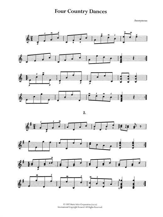 Preview Anonymous Four Country Dances Classical sheet music, notes and chords for Guitar, SKU: 122404 sheet music, piano notes, chords, guitar tabs, score, transpose, transcribe, how to play, guide, download, learn, tutorial, progression, song, artist, awards, billboard, mtv, vh1, tour, single, album, release