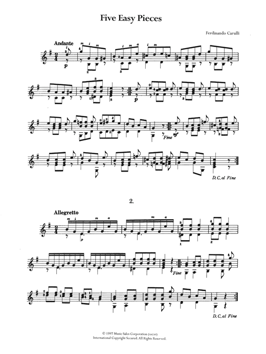 Preview Ferdinando Carulli Five Easy Pieces Classical sheet music, notes and chords for Guitar, SKU: 122405 sheet music, piano notes, chords, guitar tabs, score, transpose, transcribe, how to play, guide, download, learn, tutorial, progression, song, artist, awards, billboard, mtv, vh1, tour, single, album, release