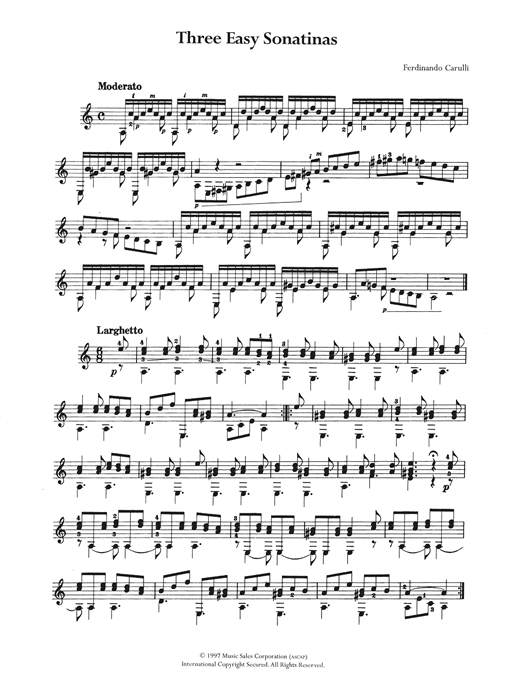 Preview Ferdinando Carulli Three Easy Sonatinas Classical sheet music, notes and chords for Guitar, SKU: 122427 sheet music, piano notes, chords, guitar tabs, score, transpose, transcribe, how to play, guide, download, learn, tutorial, progression, song, artist, awards, billboard, mtv, vh1, tour, single, album, release