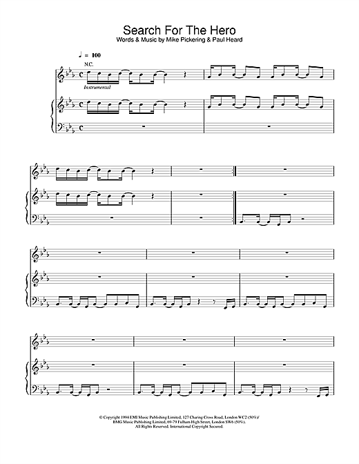 Preview M People Search For The Hero Pop sheet music, notes and chords for Piano, Vocal & Guitar, SKU: 13715 sheet music, piano notes, chords, guitar tabs, score, transpose, transcribe, how to play, guide, download, learn, tutorial, progression, song, artist, awards, billboard, mtv, vh1, tour, single, album, release