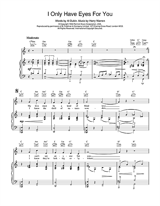 Preview Art Garfunkel I Only Have Eyes For You Pop sheet music, notes and chords for Piano, Vocal & Guitar (Right-Hand Melody), SKU: 13795 sheet music, piano notes, chords, guitar tabs, score, transpose, transcribe, how to play, guide, download, learn, tutorial, progression, song, artist, awards, billboard, mtv, vh1, tour, single, album, release