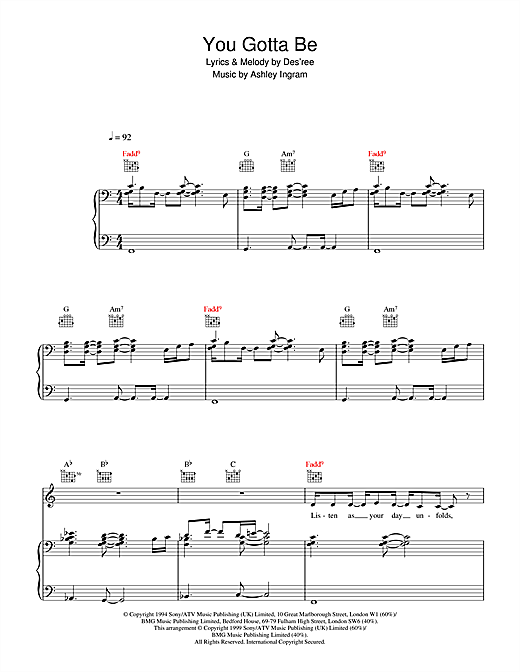 Preview Des'ree You Gotta Be Pop sheet music, notes and chords for Piano, Vocal & Guitar, SKU: 13882 sheet music, piano notes, chords, guitar tabs, score, transpose, transcribe, how to play, guide, download, learn, tutorial, progression, song, artist, awards, billboard, mtv, vh1, tour, single, album, release