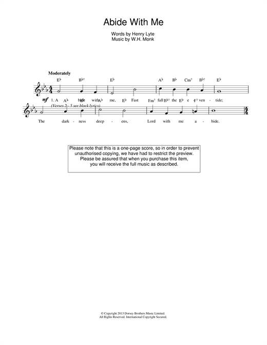 Preview William H. Monk Abide With Me Folk sheet music, notes and chords for Melody Line & Chords, SKU: 13916 sheet music, piano notes, chords, guitar tabs, score, transpose, transcribe, how to play, guide, download, learn, tutorial, progression, song, artist, awards, billboard, mtv, vh1, tour, single, album, release
