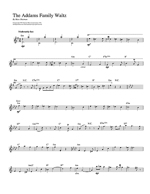 Preview Marc Shaiman Addams Family Waltz Film and TV sheet music, notes and chords for Melody Line & Chords, SKU: 13917 sheet music, piano notes, chords, guitar tabs, score, transpose, transcribe, how to play, guide, download, learn, tutorial, progression, song, artist, awards, billboard, mtv, vh1, tour, single, album, release