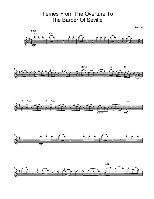 Preview Gioachino Rossini The Barber Of Seville Overture Classical sheet music, notes and chords for Melody Line & Chords, SKU: 13963 sheet music, piano notes, chords, guitar tabs, score, transpose, transcribe, how to play, guide, download, learn, tutorial, progression, song, artist, awards, billboard, mtv, vh1, tour, single, album, release
