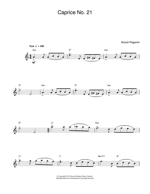 Preview Niccolo Paganini Caprice Classical sheet music, notes and chords for Melody Line & Chords, SKU: 13980 sheet music, piano notes, chords, guitar tabs, score, transpose, transcribe, how to play, guide, download, learn, tutorial, progression, song, artist, awards, billboard, mtv, vh1, tour, single, album, release