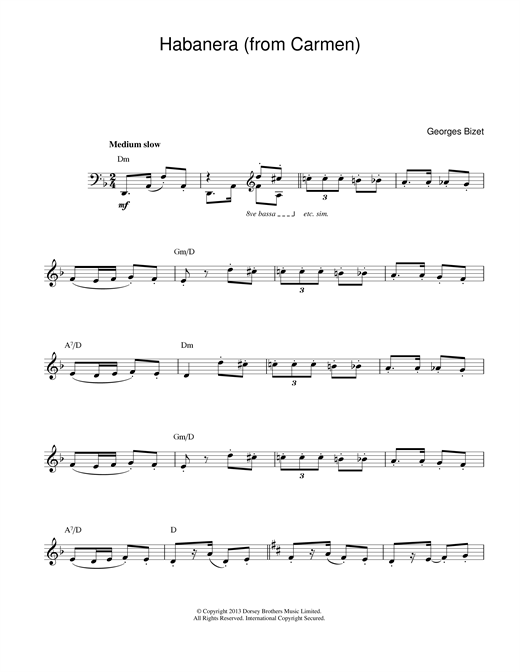 Preview Georges Bizet Habanera (from Carmen) Classical sheet music, notes and chords for Melody Line & Chords, SKU: 13981 sheet music, piano notes, chords, guitar tabs, score, transpose, transcribe, how to play, guide, download, learn, tutorial, progression, song, artist, awards, billboard, mtv, vh1, tour, single, album, release