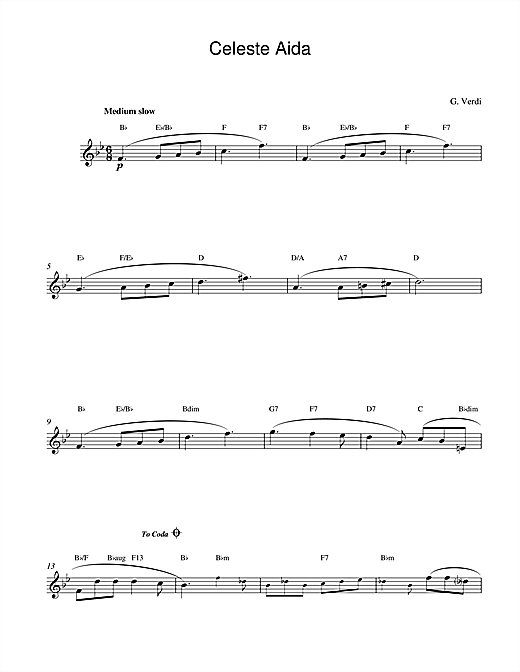 Preview Giuseppe Verdi Celeste Aida Classical sheet music, notes and chords for Melody Line & Chords, SKU: 13984 sheet music, piano notes, chords, guitar tabs, score, transpose, transcribe, how to play, guide, download, learn, tutorial, progression, song, artist, awards, billboard, mtv, vh1, tour, single, album, release