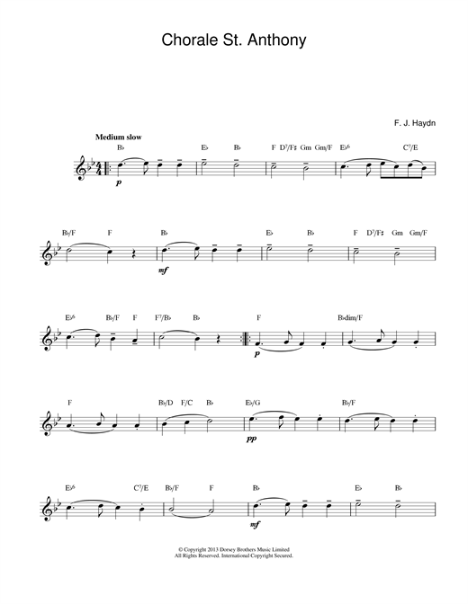 Preview Franz Joseph Haydn Chorale St.Anthony Classical sheet music, notes and chords for Melody Line & Chords, SKU: 13996 sheet music, piano notes, chords, guitar tabs, score, transpose, transcribe, how to play, guide, download, learn, tutorial, progression, song, artist, awards, billboard, mtv, vh1, tour, single, album, release