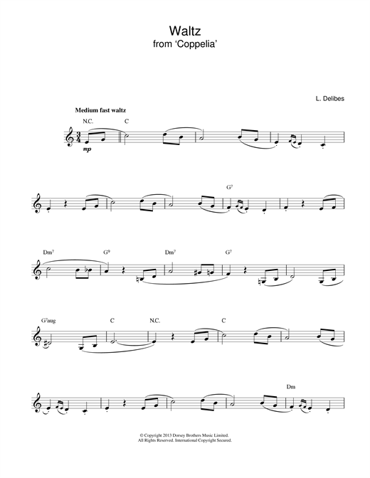 Preview Leo Délibes Coppelia Waltz Classical sheet music, notes and chords for Melody Line & Chords, SKU: 14009 sheet music, piano notes, chords, guitar tabs, score, transpose, transcribe, how to play, guide, download, learn, tutorial, progression, song, artist, awards, billboard, mtv, vh1, tour, single, album, release