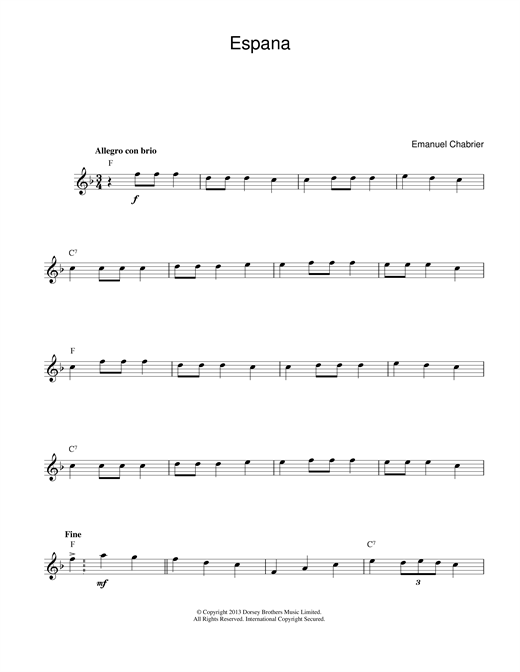 Preview Emanuel Chabrier España Classical sheet music, notes and chords for Melody Line & Chords, SKU: 14034 sheet music, piano notes, chords, guitar tabs, score, transpose, transcribe, how to play, guide, download, learn, tutorial, progression, song, artist, awards, billboard, mtv, vh1, tour, single, album, release