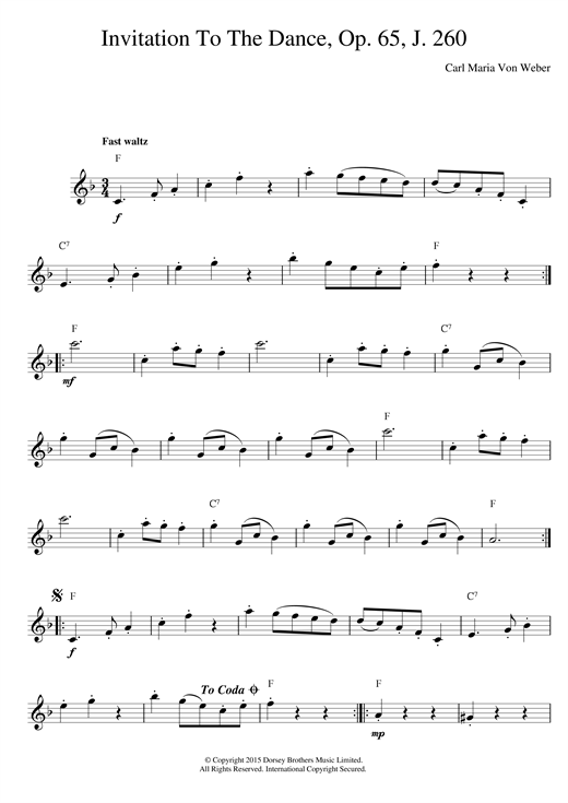 Preview Carl Maria von Weber Invitation To The Dance Classical sheet music, notes and chords for Melody Line, Lyrics & Chords, SKU: 14066 sheet music, piano notes, chords, guitar tabs, score, transpose, transcribe, how to play, guide, download, learn, tutorial, progression, song, artist, awards, billboard, mtv, vh1, tour, single, album, release
