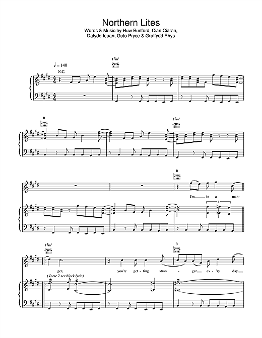 Preview Super Furry Animals Northern Lites Pop sheet music, notes and chords for Melody Line, Lyrics & Chords, SKU: 14126 sheet music, piano notes, chords, guitar tabs, score, transpose, transcribe, how to play, guide, download, learn, tutorial, progression, song, artist, awards, billboard, mtv, vh1, tour, single, album, release