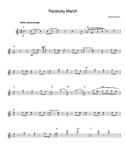 Preview Johann Strauss I Radetzky March Classical sheet music, notes and chords for Melody Line & Chords, SKU: 14146 sheet music, piano notes, chords, guitar tabs, score, transpose, transcribe, how to play, guide, download, learn, tutorial, progression, song, artist, awards, billboard, mtv, vh1, tour, single, album, release