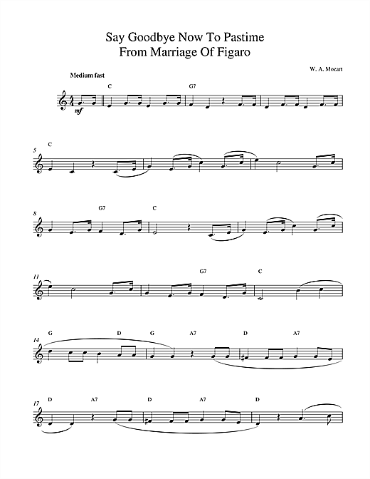 Preview Wolfgang Amadeus Mozart Say Goodbye Now To Pastime Classical sheet music, notes and chords for Melody Line & Chords, SKU: 14158 sheet music, piano notes, chords, guitar tabs, score, transpose, transcribe, how to play, guide, download, learn, tutorial, progression, song, artist, awards, billboard, mtv, vh1, tour, single, album, release