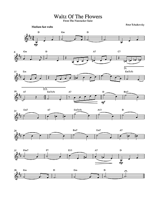 Preview Pyotr Ilyich Tchaikovsky Waltz Of The Flowers (from The Nutcracker) Classical sheet music, notes and chords for Melody Line & Chords, SKU: 14215 sheet music, piano notes, chords, guitar tabs, score, transpose, transcribe, how to play, guide, download, learn, tutorial, progression, song, artist, awards, billboard, mtv, vh1, tour, single, album, release