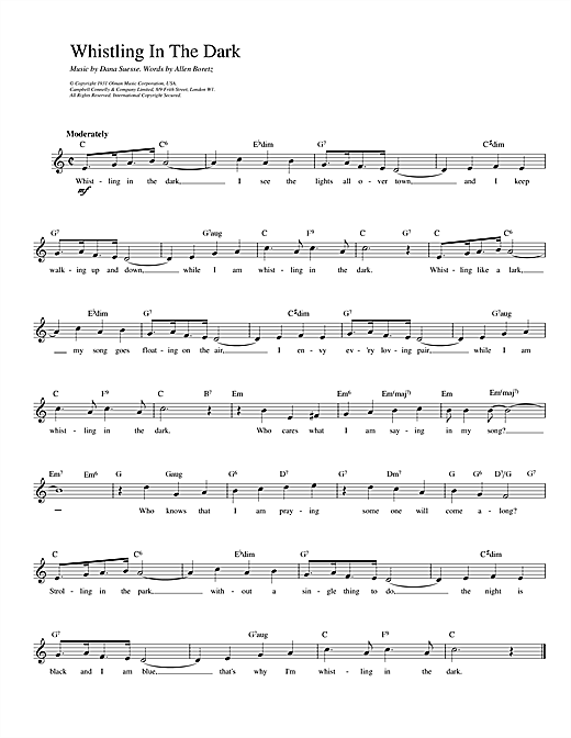 Preview Sam Lanin Whistling In The Dark Jazz sheet music, notes and chords for Melody Line, Lyrics & Chords, SKU: 14233 sheet music, piano notes, chords, guitar tabs, score, transpose, transcribe, how to play, guide, download, learn, tutorial, progression, song, artist, awards, billboard, mtv, vh1, tour, single, album, release