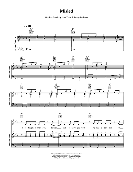 Preview Celine Dion Misled Pop sheet music, notes and chords for Piano, Vocal & Guitar (Right-Hand Melody), SKU: 14502 sheet music, piano notes, chords, guitar tabs, score, transpose, transcribe, how to play, guide, download, learn, tutorial, progression, song, artist, awards, billboard, mtv, vh1, tour, single, album, release