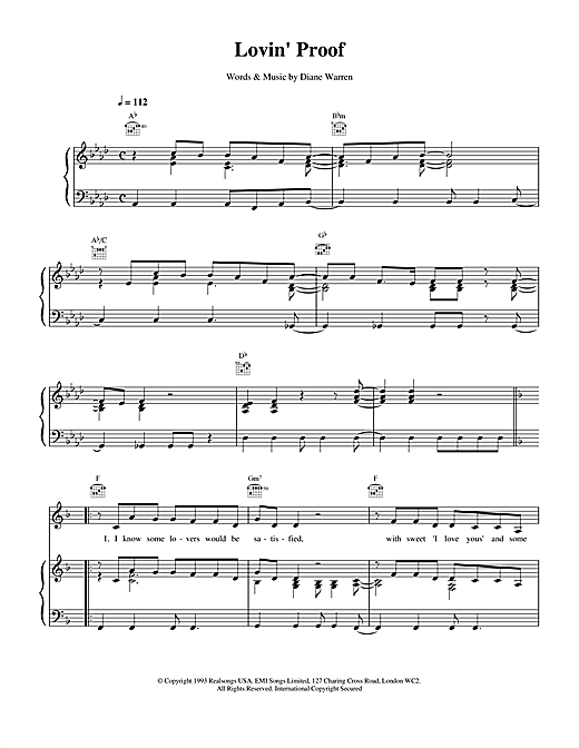 Preview Celine Dion Lovin' Proof Pop sheet music, notes and chords for Piano, Vocal & Guitar (Right-Hand Melody), SKU: 14513 sheet music, piano notes, chords, guitar tabs, score, transpose, transcribe, how to play, guide, download, learn, tutorial, progression, song, artist, awards, billboard, mtv, vh1, tour, single, album, release