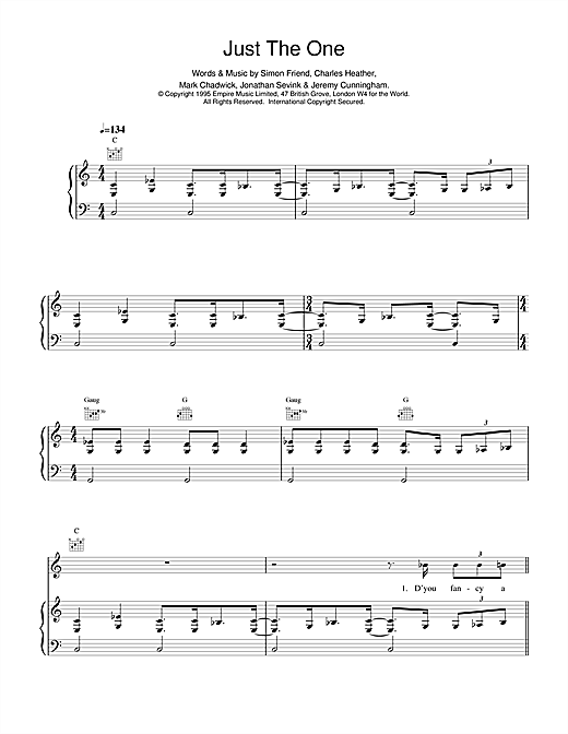 Preview The Levellers Just The One Pop sheet music, notes and chords for Piano, Vocal & Guitar (Right-Hand Melody), SKU: 14518 sheet music, piano notes, chords, guitar tabs, score, transpose, transcribe, how to play, guide, download, learn, tutorial, progression, song, artist, awards, billboard, mtv, vh1, tour, single, album, release
