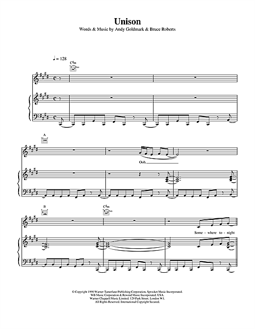 Preview Celine Dion Unison Pop sheet music, notes and chords for Piano, Vocal & Guitar (Right-Hand Melody), SKU: 14576 sheet music, piano notes, chords, guitar tabs, score, transpose, transcribe, how to play, guide, download, learn, tutorial, progression, song, artist, awards, billboard, mtv, vh1, tour, single, album, release