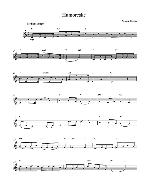Preview Antonin Dvorak Humoreske Classical sheet music, notes and chords for Melody Line & Chords, SKU: 14632 sheet music, piano notes, chords, guitar tabs, score, transpose, transcribe, how to play, guide, download, learn, tutorial, progression, song, artist, awards, billboard, mtv, vh1, tour, single, album, release