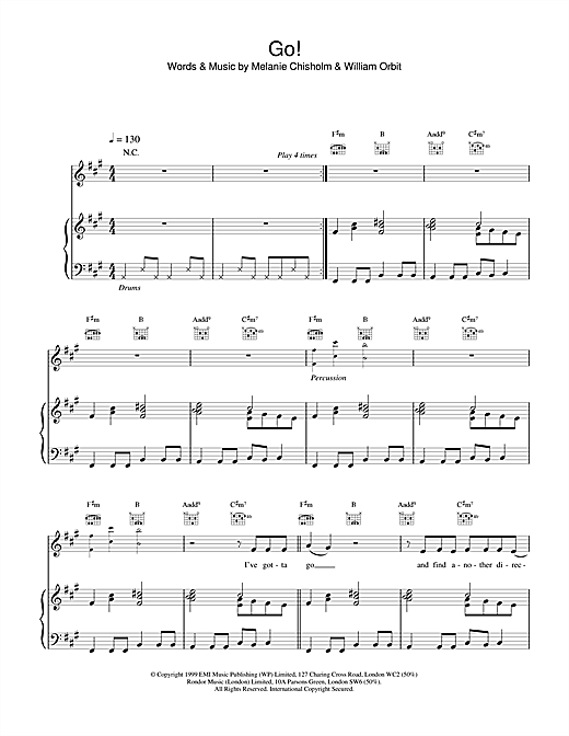 Preview Melanie C Go! Pop sheet music, notes and chords for Piano, Vocal & Guitar, SKU: 14697 sheet music, piano notes, chords, guitar tabs, score, transpose, transcribe, how to play, guide, download, learn, tutorial, progression, song, artist, awards, billboard, mtv, vh1, tour, single, album, release