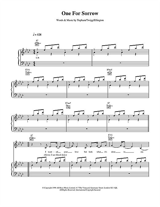 Preview Steps One For Sorrow Pop sheet music, notes and chords for Piano, Vocal & Guitar (Right-Hand Melody), SKU: 14766 sheet music, piano notes, chords, guitar tabs, score, transpose, transcribe, how to play, guide, download, learn, tutorial, progression, song, artist, awards, billboard, mtv, vh1, tour, single, album, release