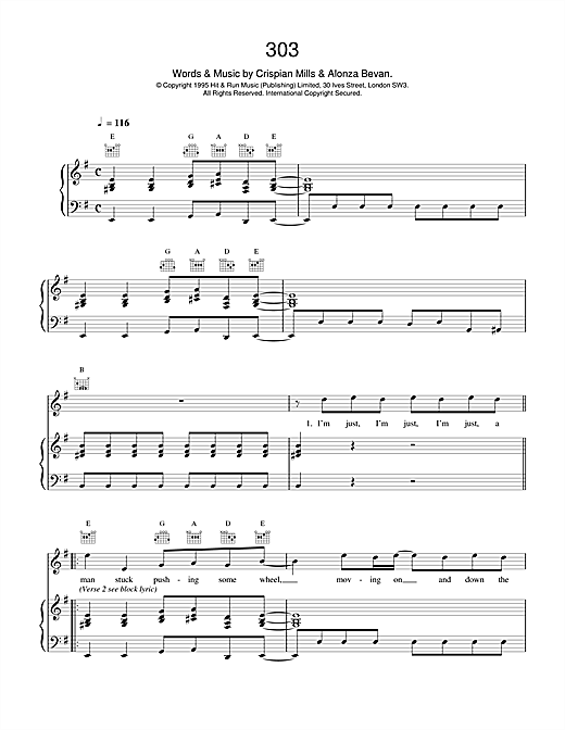 Preview Kula Shaker 303 Rock sheet music, notes and chords for Piano, Vocal & Guitar (Right-Hand Melody), SKU: 14952 sheet music, piano notes, chords, guitar tabs, score, transpose, transcribe, how to play, guide, download, learn, tutorial, progression, song, artist, awards, billboard, mtv, vh1, tour, single, album, release