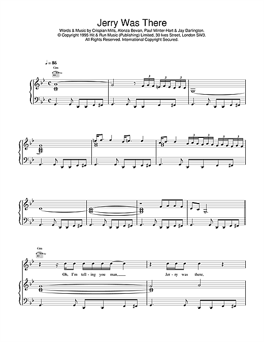 Preview Kula Shaker Jerry Was There Rock sheet music, notes and chords for Piano, Vocal & Guitar (Right-Hand Melody), SKU: 14956 sheet music, piano notes, chords, guitar tabs, score, transpose, transcribe, how to play, guide, download, learn, tutorial, progression, song, artist, awards, billboard, mtv, vh1, tour, single, album, release