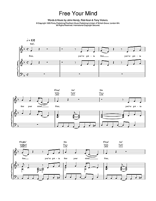 Preview East 17 Free Your Mind Pop sheet music, notes and chords for Piano, Vocal & Guitar (Right-Hand Melody), SKU: 14966 sheet music, piano notes, chords, guitar tabs, score, transpose, transcribe, how to play, guide, download, learn, tutorial, progression, song, artist, awards, billboard, mtv, vh1, tour, single, album, release